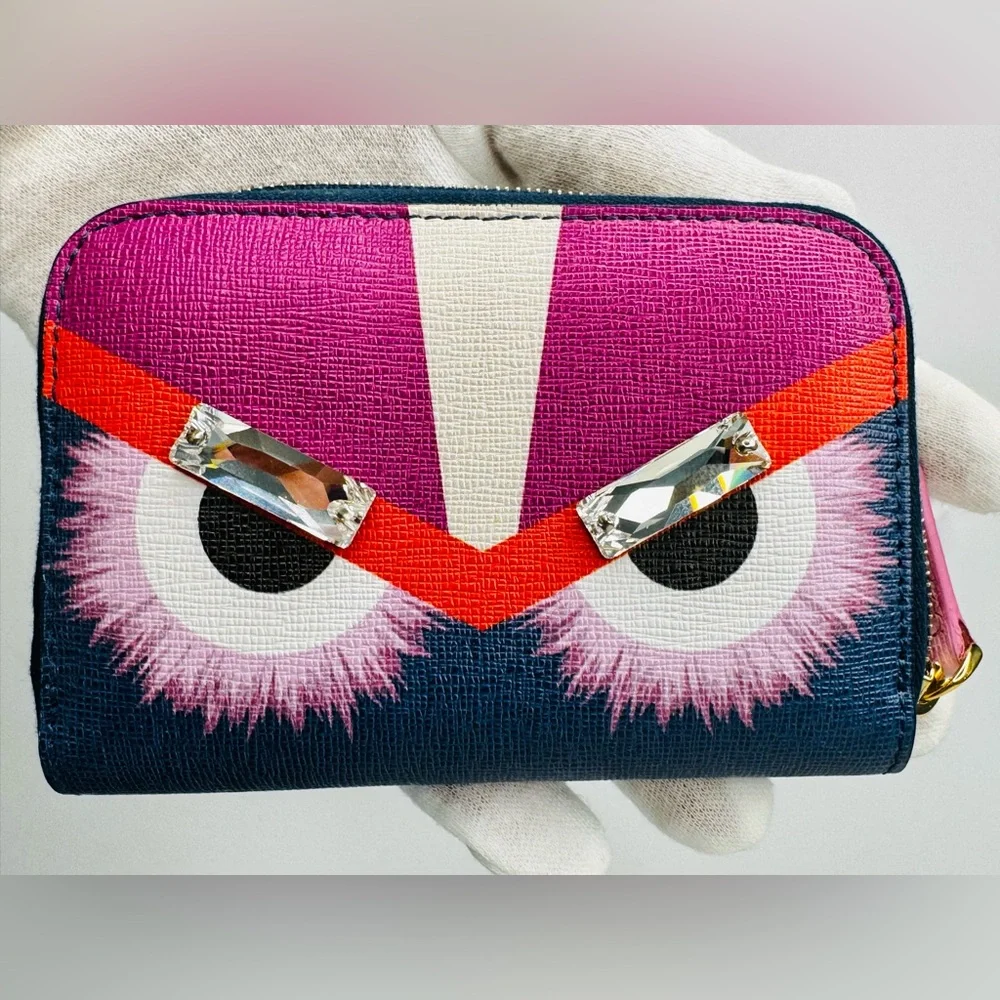 Fendi Monster Compact Zip wallet NEW Full Inclusion - Picture 3 of 17